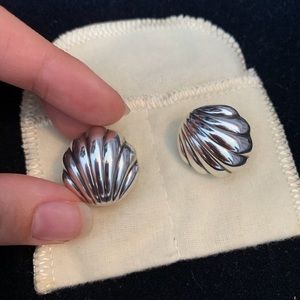Silver James Avery Shell Earrings